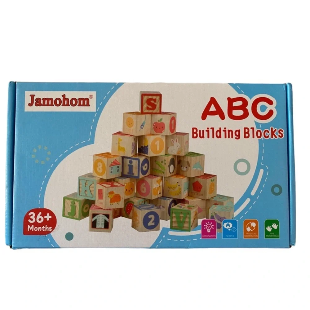 Set Of‎ 26 Stacking Wooden Alphabet Building Blocks